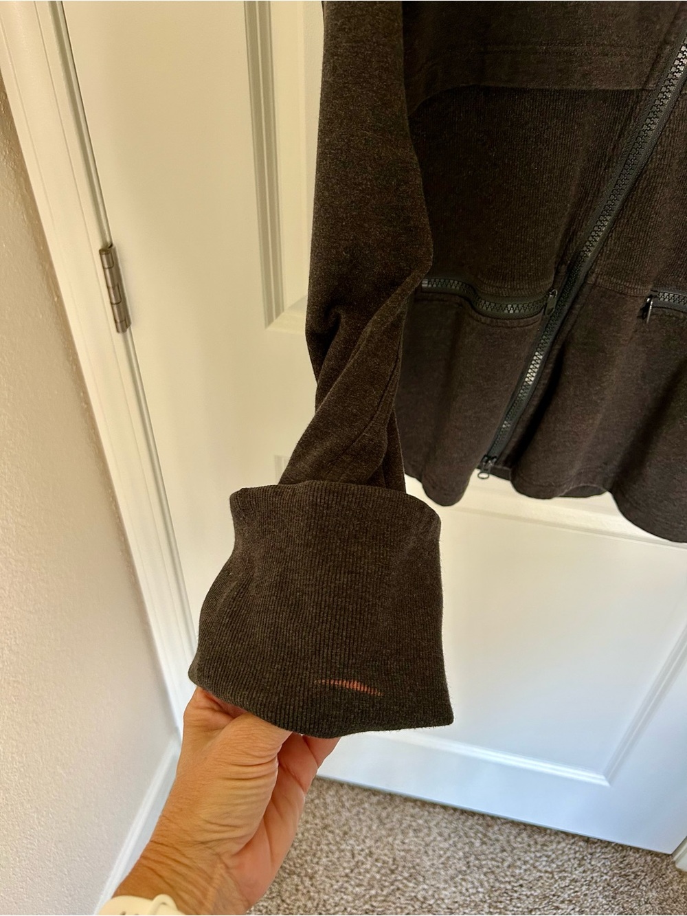 lululemon athletica Charcoal Asymmetrical Zip Funnel Neck Sweater - Picture 3 of 3